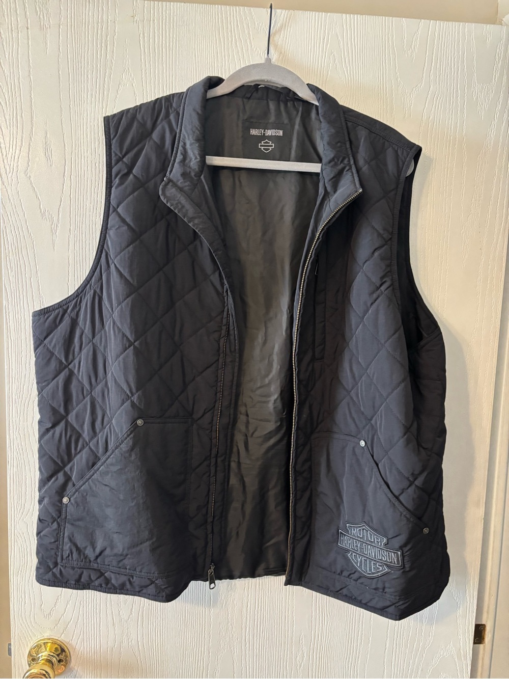 Harley-Davidson Black Quilted Men's Riding Vest with Logo